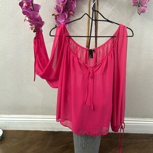 H&M dark pink/fushia sheer blouse